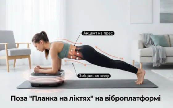 Поза Планка на ліктях з упором на платформу