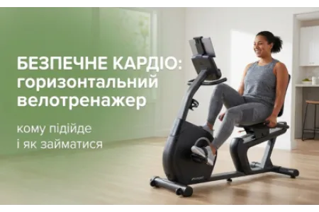 Блог про Безпечне кардіо: кому підійде горизонтальний велотренажер і як на ньому займатися.