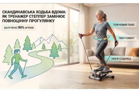 Блог про Скандинавська ходьба вдома: як тренажер степпер замінює повноцінну прогулянку