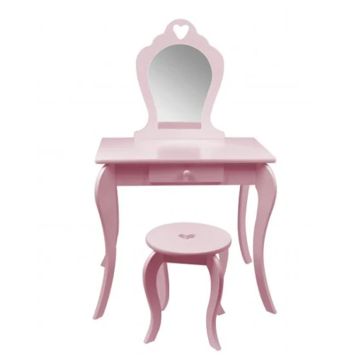 Туалетний столик Chomik ELSA з дзеркалом + стілець рожевий