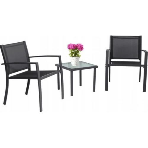 Комплект садовой мебели Chomik GARDEN LINE ORLANDO стол и 2 стулья темно-серый