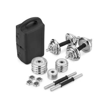 Набор гантели в кейсе Gymtek хромированные 2х10кг