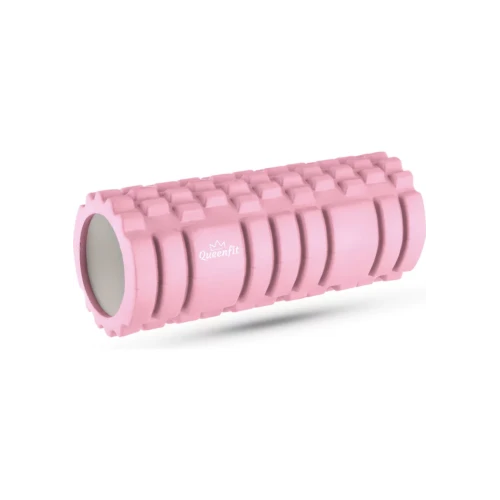 Массажный ролик Queenfit для йоги и фитнеса EVA 33*14см розовый
