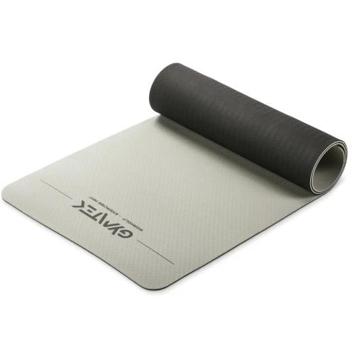 Коврик (мат) для фитнеса и йоги Gymtek Premium TPE 0,6см серо-черный