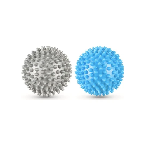 Набор массажных мячей Gymtek 70 мм 2 шт твердый/мягкий серо-голубой