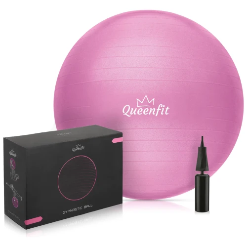 Фитбол Queenfit 65см розовый + насос