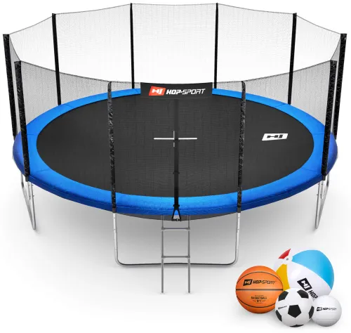 Батут Hop-Sport 16ft (488см) синий с внешней сеткой