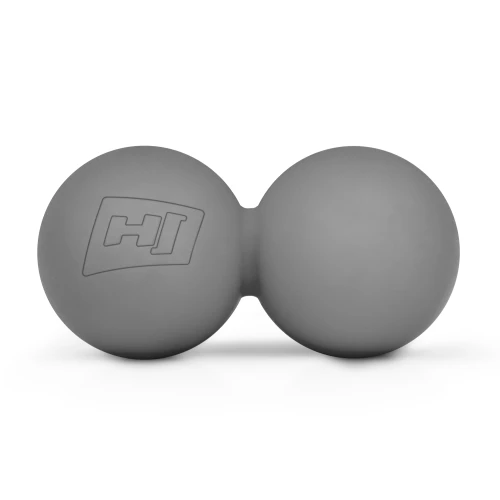 Силіконовий масажний подвійний м'яч 63 мм Hop-Sport HS-S063DMB сірий