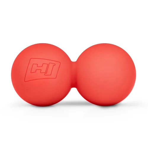 Силіконовий масажний подвійний м'яч 63 мм Hop-Sport HS-S063DMB червоний