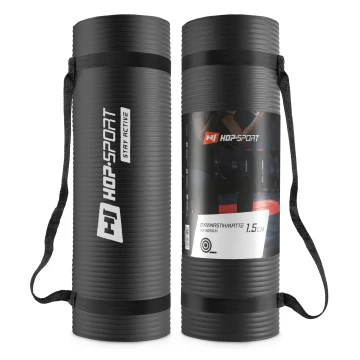 Мат для фитнеса и йоги Hop-Sport HS-N015GM 1,5см черный