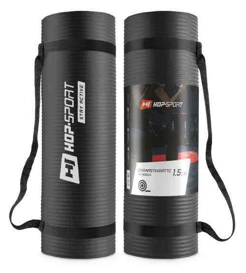Мат для фитнеса и йоги Hop-Sport HS-N015GM 1,5см черный