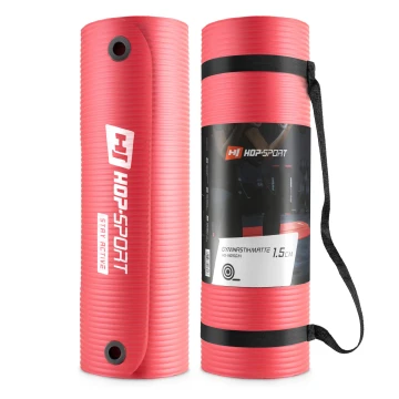 Мат для фитнеса и йоги с отверстиями Hop-Sport HS-N015GM 1,5см красный
