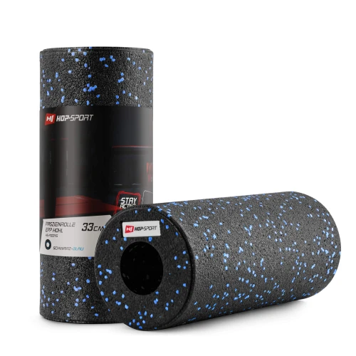Роллер масажер (валик, ролик) гладкий Hop-Sport EPP 33см HS-P033YG чорно-синій