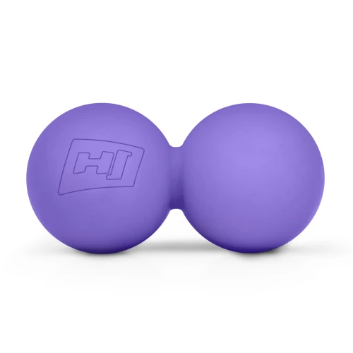 Силиконовый массажный двойной мяч 63 мм Hop-Sport HS-S063DMB фиолетовый