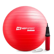 Фітбол Hop-Sport 65 см червоний + насос 2020 РОЗПРОДАЖ