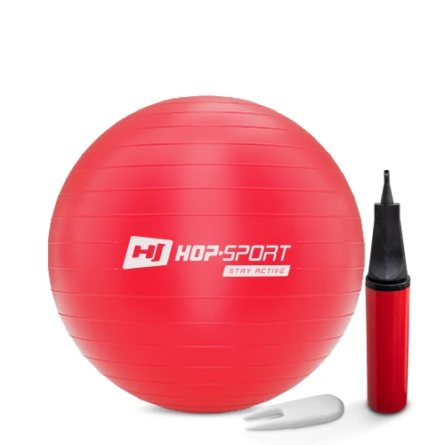 Фитбол Hop-Sport 55см красный + насос 2020