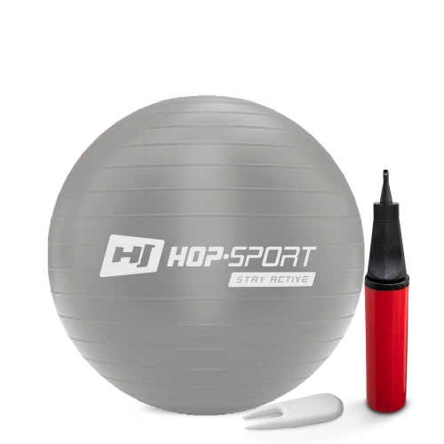Фітбол Hop-Sport 55 см сріблястий + насос 2020