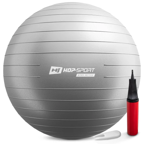 Фітбол Hop-Sport 85см сріблястий + насос 2020