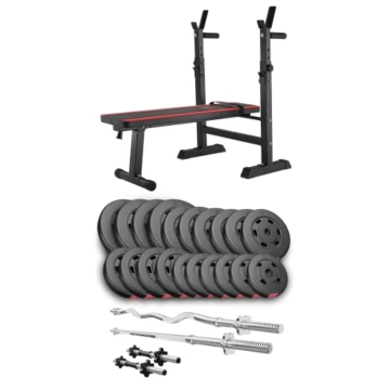 Набор Hop-Sport Premium 105кг со скамьей HS-1080, штангами и гантелями