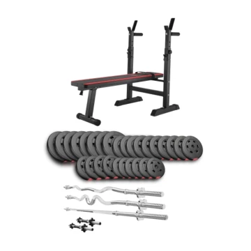 Набор Hop-Sport Premium 173кг со скамьей HS-1080, штангами и гантелями