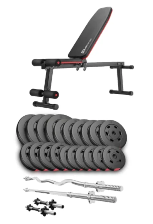 Набір Hop-Sport Premium 105кг з лавою HS-1010 Pro, штангами та гантелями