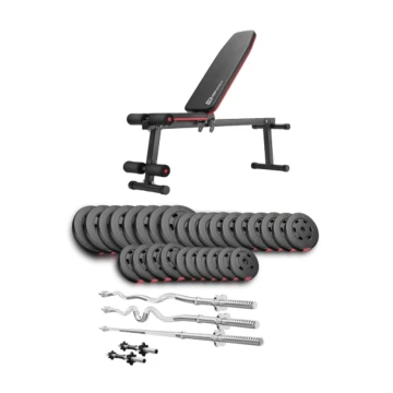 Набор Hop-Sport Premium 173кг со скамьей HS-1010 Pro, штангами и гантелями
