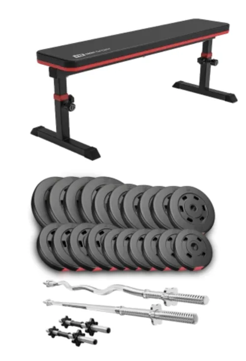 Набор Hop-Sport Premium 105кг со скамьей HS-1025 Pro, штангами и гантелями