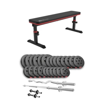 Набор Hop-Sport Premium 135кг со скамьей HS-1025 Pro, штангами и гантелями