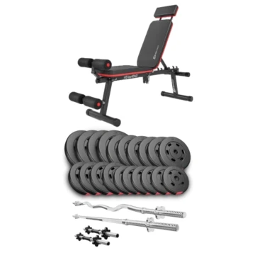Набор Hop-Sport Premium 105кг со скамьей HS-2040 HB, штангами и гантелями