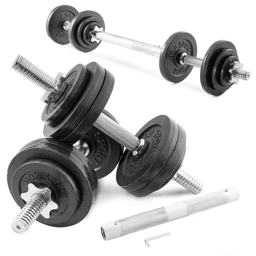 Гантелі металічні 2х15кг з подовженим грифом Гантелі металічні 2х15кг з подовженим грифом