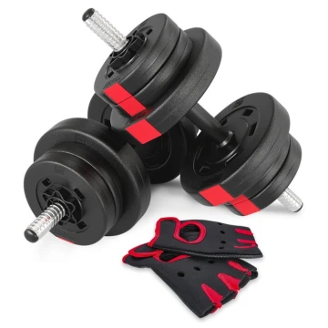 Гантели Hop-Sport 2х10кг PRO c перчатками