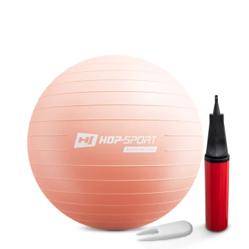 Фітбол Hop-Sport 55см рожевий + насос 2020