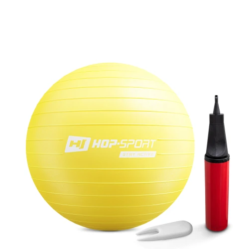 Фітбол Hop-Sport 55 см жовтий + насос 2020