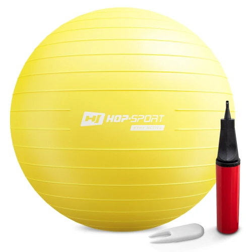 Фитбол Hop-Sport 75см желтый + насос 2020