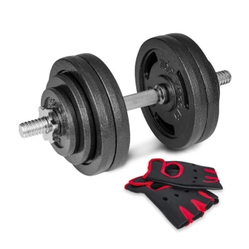 Гантеля металлическая Hop-Sport New 30кг с перчатками