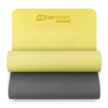 Коврик для фитнеса Hop-Sport TPE 0,6см HS-T006GM желто-серый