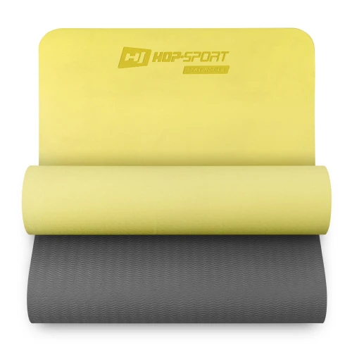 Коврик для фитнеса Hop-Sport TPE 0,6см HS-T006GM желто-серый