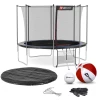 Батут Hop-Sport 10ft (305см) черно-синий с внутренней сеткой (4 ноги)