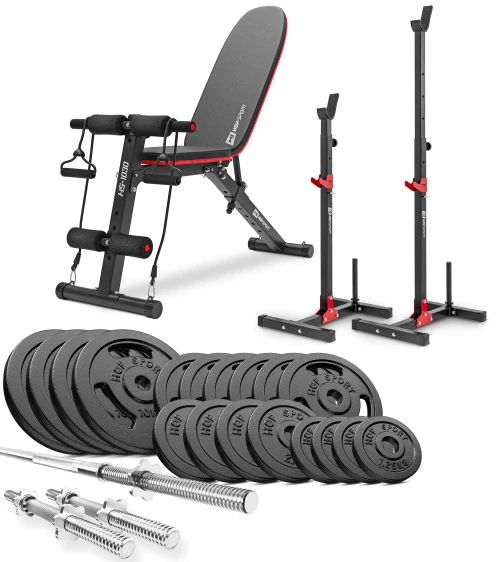 Набір STRONG 99кг з лавкою HS-1030 і стійками 1005L