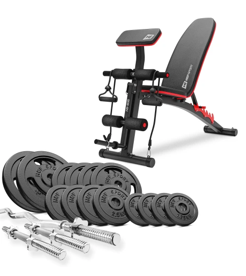 Набор Hop-Sport Strong 67кг со скамьей HS-1035