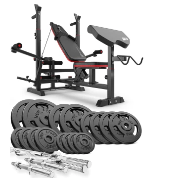 Набор Hop-Sport Strong 106кг со скамьей HS-1075