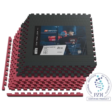 Мат-пазл Hop-Sport EVA 2см HS-A020PM - 8 частей черно-красный