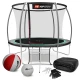 Батут Hop-Sport Premium 10ft (305см) чорно-зелений з внутрішньою сіткою