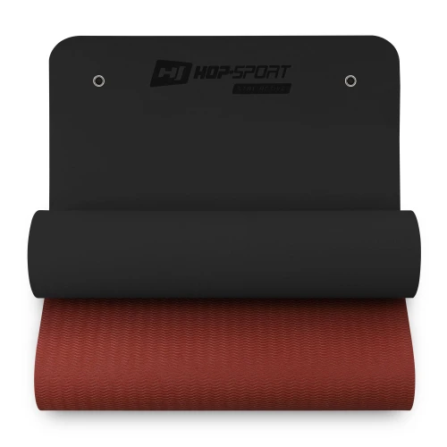 Фітнес-килимок з отворами Hop-Sport TPE 0,8см HS-T008GM чорно-червоний