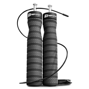 Скакалка с подшипниками и мягкой рукояткой Hop-Sport HS-P030JR серая