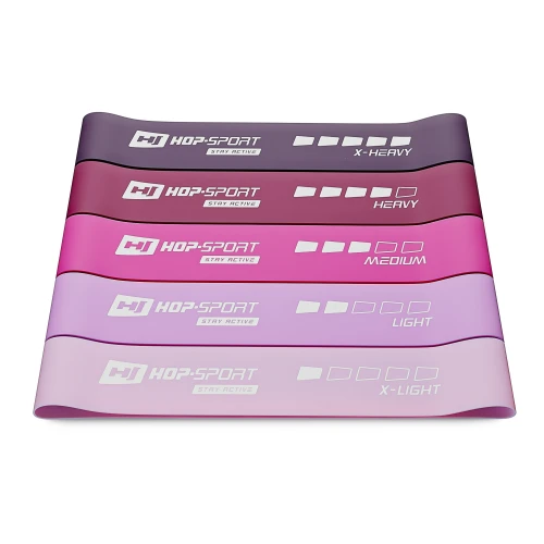Набір резинок для фітнесу Hop-Sport 600x50мм HS-L650RLP рожевий