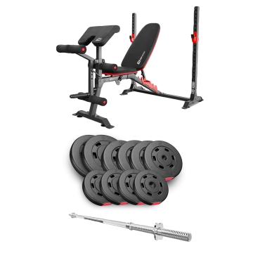 Набор Hop-Sport Premium 59кг со скамьей HS-1095 и штангой