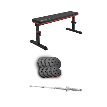 Набор Hop-Sport Premium 39кг со скамьей HS-1025 Pro и штангой