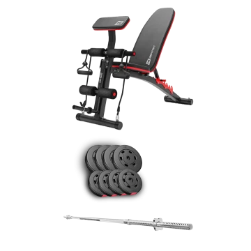Набор Hop-Sport Premium 39кг со скамьей HS-1035 и штангой
