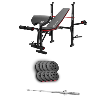 Набор Hop-Sport Premium 39кг со скамьей HS-1055 Pro и штангой